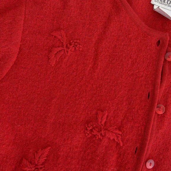 Vintage Tabi Red 100% Wool Button Down Cardigan Size Medium - Picture 13 of 13